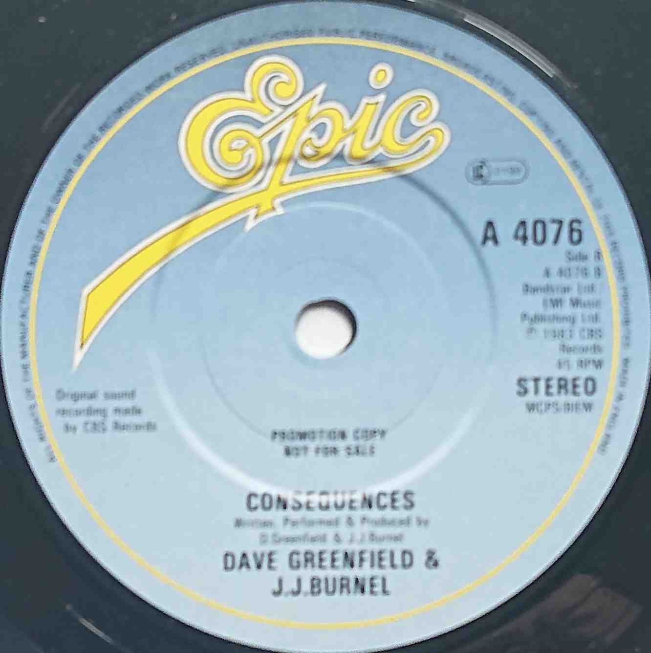 A 4076 Rain & dole & tea Jean Jacques Burnel / Dave Greenfield from The Stranglers Label